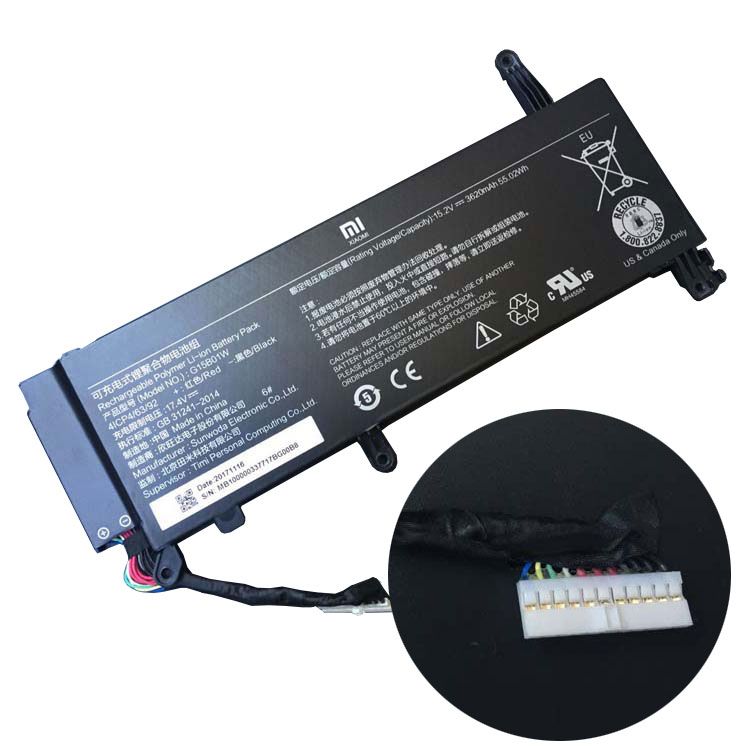 G15B01W,G15BO1W PC batterie pour Xiaomi Gaming Laptop 7300HQ 1050Ti 1060