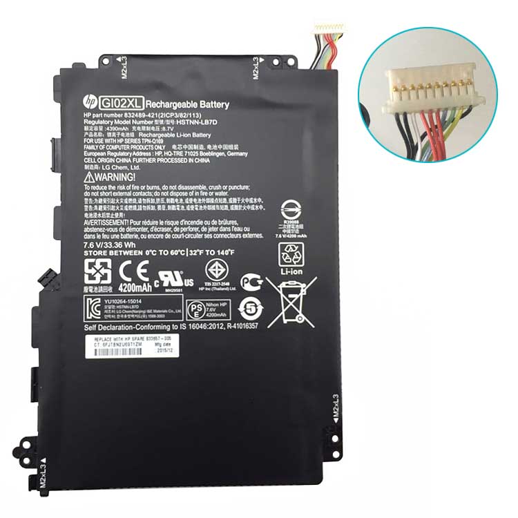 GI02XL,833657-005 PC batterie pour HP Pavilion X2 12 Series