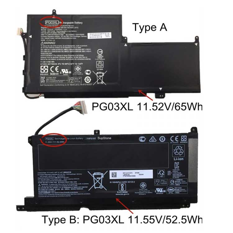 HP PG03XL Batterie ordinateur portable