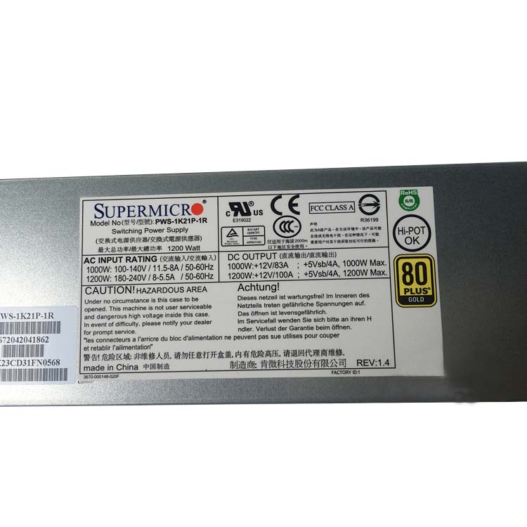 SUPERMICRO 1200W Alimentation