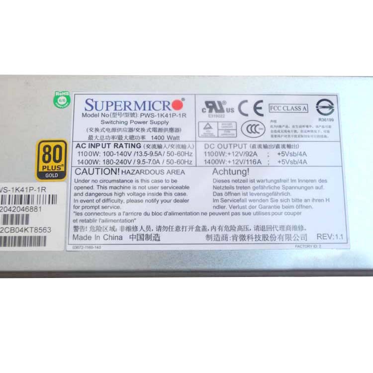 SUPERMICRO 1400W Alimentation